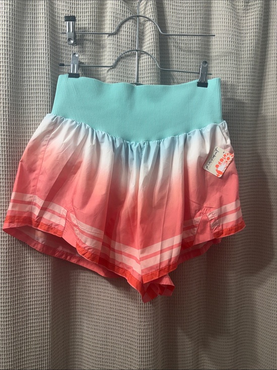 FP Movement by Free People Pants - Free people movement Coral Ombre Athletic Shorts with Aqua Ribbed Waistband